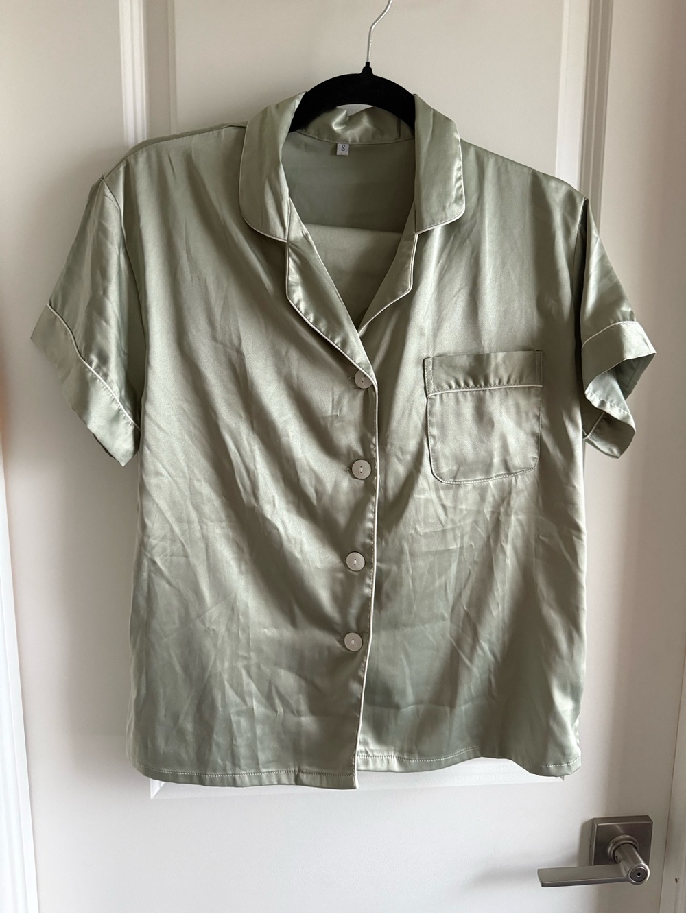 Sage Green Satin Pajama Set S